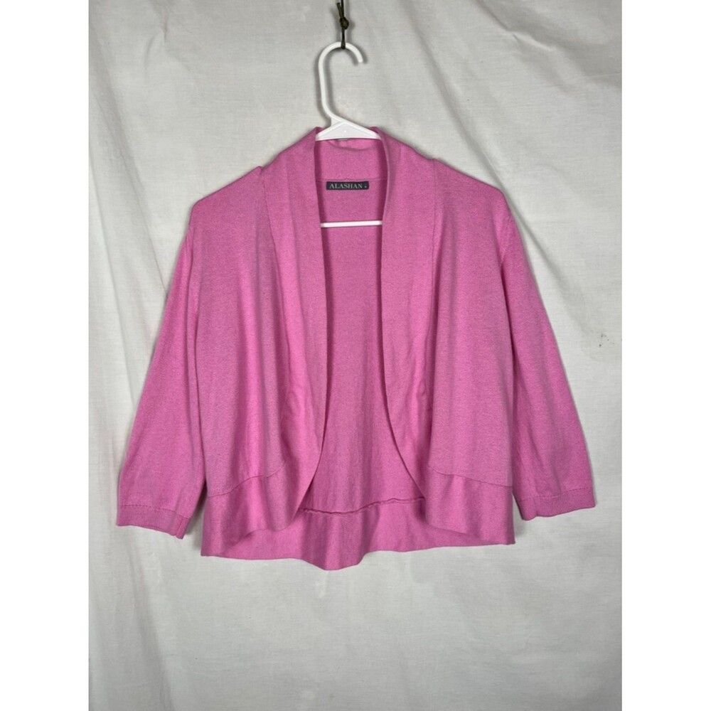 Alashan Pink 3/4 Sleeve Cotton Cashmere Blend Cardigan